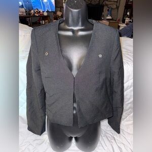 YAS Brand New oversized bow detail cropped jacket